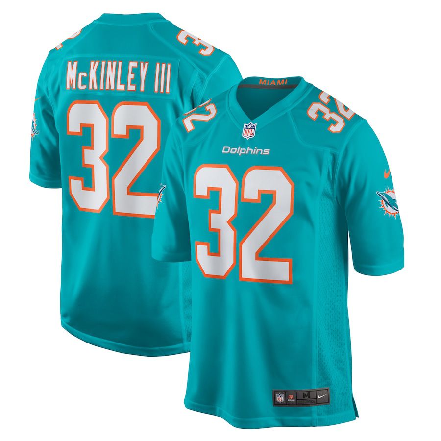 Men Miami Dolphins #32 Verone McKinley III Nike Aqua Game Player NFL Jersey